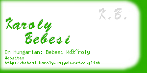 karoly bebesi business card